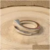 Pierścienie zespołowe 925 Sterling Sier Creative Design Regulowane pierścienie dla kobiet Otwieranie kobiecego pierścionka zaręczynowego Biżuteria Dostawa biżuteria R Dhyu4