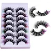 False Eyelashes Mix 7 Pairs Color Faux Mink 8D Natural Long Fluffy For Eyelash Extension Drama Soft Colored Lashes Make Up