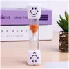 Novelty Items 3 Minutes Sand Timer Clock Smiling Face Hourglass Decorative Household Kids Toothbrush Gifts Christmas Ornaments Drop Dhhxz