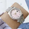 Hot -Selling High -End Ladies Watch Automatic Mechanical Stainless Steenless DrillingRing Ring Pink Shell Dial Fashion Temperament女性のハイン