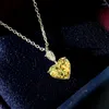 Подвесные ожерелья Caoshi Noble Demperument Collese с желтой формой сердца хрустальный камень романтический подарок для женщин Обручальные ювелирные изделия