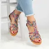 Sandaler Ladies Casual Sandals Bohemian Colorful Leopard Snake Print Summer Sandals Gladiator Large 35-43 Flat Ankle Strap Sandaler AA230403