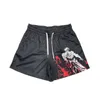 Mens Shorts Japanese Anime Baki Haman Print Male Streetwear Beach Casual Loose Men Elastic Waist Black 230404