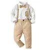 Baby Boy Clothing Set Robe Suit Gentleman Shirt with Bow Tie Pantalon Set Mariage Handsome Kids Boys Vêtements 2202182111730