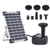 Decorações de jardim Kit de fonte solar 5W para fontes de água de banho de pássaros com painel e 6 bicos ao ar livre Pond Dhm4i