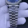 Luxusmenschen Diamant Uhren Automatische mechanische Uhr Edelstahlblau -Zifferblatt Uhren kleine Diamantlünette Armbanduhr 40mm286L2471