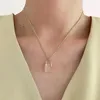 Chains TARCLIY Geometric Creative Transparent Resin Lock Pendant Necklace Simple Metal Clavicle Chain Women Fashion Neck Jewelry