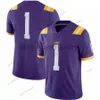 LSU Tigers 2 Justin Jefferson College Football Jersey Odell Beckham Jr. Burreaux 9 Joe Burrow Tryann Mathieu 7 Fournette Purple Stitched College Mens Jerseys 125e