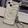 Połącz telefoniczny Korea Stylowy wzór skorupy gwiazd 3D Love Heart Siez Miękki na iPhone 14 Pro Max 15 13 11 11 Cute Shock Cover 231104