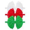 Hårtillbehör 2023 Klassisk julfestival Tyg BOW ELASTISK NYLON Pannband för Baby Red/White/Green Party Headwea