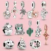 925 Silver Fit Pandora Oryginalne urok DIY Wiselanty Kobiety Bracelets Koraliki wisiorka Clover Rose Cactus Sunflower Pumpkin Coconut Tree