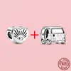 925 argento Fit Pandora Charms originali Ciondolo fai da te da donna Bracciali perline Cute House Occhio onniveggente Car Openwork