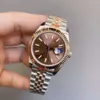 Super U1 ST9 Hommes Automatique Mécanique Céramique Tow Tone Or Rose Cadran Chocolat Montres Datejust Acier Inoxydable Fermoir Coulissant Montres Montre En Verre Saphir