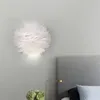 Wall Lamp Nordic White Feather Lamps LED Princess Room Bedroom Modern Living Sconce Lights Children Wedding Deco Fixtures