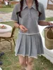 Work Dresses Alien Kitty Korea Women Office Wear Suits Sweet Chic Preppy Style Summer Loose Lace T-Shirts High Waist A-Line Mini Skirts