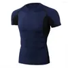 남자 T 셔츠 체육관 옷 농구 훈련 탄성 스포츠 스타킹 야외 달리기 속도 드라이 티셔츠 재킷 짧은 슬리브 맨 B50