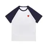 Desigers Herren T-Shirt CDG Stickerei Rotes Herz Commes Des Shirt Pullover Kurzarm Dünnes Herren T-Shirt Baumwolle Atmungsaktive Damen T-Shirts Getäfelte Farbe Für Liebhaber Tops