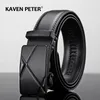 Men's belt, automatic metal buckle, high-quality brand, men's luxury belt, famous work industry, black cowhide