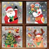 2024 Nuovi adesivi per la neve con decorazioni natalizie Adesivi statici per pupazzo di neve di Babbo Natale Alce Adesivi per finestre di Buon Natale