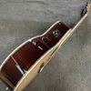 Anpassad beställning 39 tum Ooo Body Solid Rosewood Back Side Acoustic Electric Guitar in Natural Double OS1 Pickup Accept Anpassad din egen logotyp på headstock