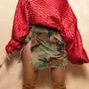 Kjolar sexiga kvinnor kamouflage kjol y2k tryck miniklänning streetwear för vestidos 230404