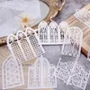 10Sheets Material Paper Lace Feathered Butterfly Hollow Literature Cute Memo Scrapbooking Decorative White DIY Backing 105 137MM