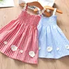 Mädchen Kleider 2023 Sommer Baby Gilr Baumwollkleid Kinder Sleevelsss Strap Strand Nette Applikationen Dres Mode Kinder Freizeitkleidung