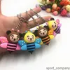 Dessin animé abeille Silicone porte-clés pour enfants pendentif mignon insecte poupée voiture porte-clés anneau Couple portefeuille sac suspendu porte-clés