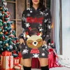 Sweats à capuche pour femmes Noël Elk Imprimer Sweatershirts Mode Carnaval Fête Vêtements féminins Robe pull décontractée Sweat à capuche drôle Sudaderas De