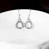 Orecchini pendenti in argento sterling 925 da donna 8x10mm cabochon ovale semi-montato Orecchini pendenti ambra granato turchese con montatura 100% gioielleria raffinata regalo di San Valentino