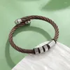 Bangle soft stal ze stali nierdzewnej mężczyźni męski link urok Banles Trendy Braided Mankiet Fashion Strand Koraliki bransoletki Prezent biżuterii