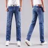 Jeans masculins 2023 hommes classiques pour milieu de chant de chasure droit denim long pantalon confortable pantalon confortable marque en ajustement masculin