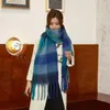 Scarves 2022 Colorful Candy the Same Style of Autumn and Winter Imitation Cashmere Scarf for Women's Rainbow Thick Whisker Plaid Tassel Shawl96BQ