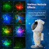 Astronautenprojektor LED-Nachtlicht Galaxy Star Sternenlampe Nebel Fernbedienung Partylicht USB-Stromversorgung Kinderschlafzimmer Dekoration Geschenk spielbare verstellbare Arme