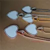 Pendant Necklaces Sublimation Blank Heart Shape Pendants Transfer Printing Jewelry Consumables One Sided 10pcs/lot
