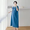 Maternidade Vestidos 1913# Verão Denim Maternidade Denim Roupas lisadas, adequadas para mulheres grávidas doces mulheres grávidas pós -parto Cuidado 230404