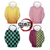 Kostium motywu 3D Cool Demon Demon Killer Kimetsu No Yaiba Hooded Bluza moda Trend Kobiet/Zimowa maska ​​męska 230404