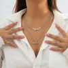 Ожерелья с подвесками для женщин 2023, простое ожерелье в стиле хип-хоп с перекрытием ветра, геометрический металлический стержень в стиле панк, маленький подарок подружке невесты