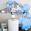 Andra evenemangsfest levererar blå ballonger Garland Kit Baloon Arch Balloon Baby Shower Dekorationer pojke eller tjej Dop födelsedag barn 230404
