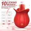 Andra massageföremål Rose Tongue Slicking Oral Vibrators Female Mini Clitoral Nipple Stimulator G-Spot Vagina Pussy Massager Stimulation Adult Sex Toy Q231104