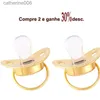 Chupetas # 26 Nome Letra Inicial Bebê Chupeta e Chupeta Clipes BPA Livre Silicone Infantil Nipple Gold Bling Recém-nascido Dummy SootherL231104