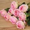 Flores artificiais reais como flores de rosa, decoração de casa para festa de casamento, sala de aniversário, 8 cores para escolher hr009 zz