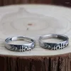 Cluster Ringe FNJ 1 Stück 925 Silber Chinese Xi Größenverstellbar Offener S925 Massiver Ring Für Frauen Schmuck Fein