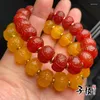 Strand Treasure Brésil Rouge Agate Dragon Sculpture Abacus Perles Bracelets Topaze Apple Bracelets.