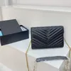 Bolso de diseñador de lujo para mujer, bolso con sobre, cadenas, oro, plata, negro, cuero, solapa, loloulou, mensajero, bandolera, bolsos, monedero, bolsos de hombro, tarjetero