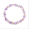 Bracelets porte-bonheur 2023 coréen fleur Bracelet bohème couleur cristal perlé manuel élastique corde femme Pulseira bijoux