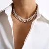 Chains 2023 Fashion Chunky Gold Curb Chain Necklace Smooth Aluminum Gold-plated Color Factory Direct Sales