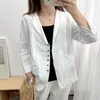 Damespakken Retro linnen jas Vrouwen zomer dunne sectie 2023 Koreaanse versie losse casual pak jas driekwart mouw blazer top h900
