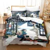 Bedding Sets PersonElity 2023 Seaside Stranger Set De Cartoon Anime de três peças Adulto Quarto DuvetCover 3D Kawaii