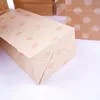 Gift Wrap 5Pcs Kraft Paper Bag Dot Stripe Print Baking Cookies Bread Cake Sweets Snack Takeaway Packaging Home Party Decor